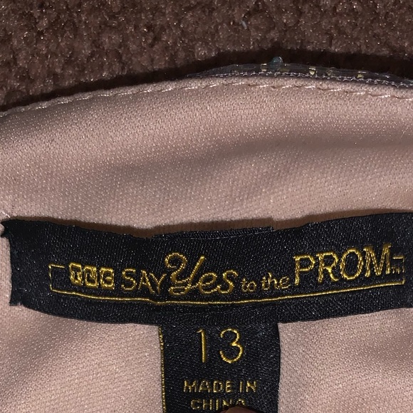 ROYAL BLUE AND CREAM WITH SILVER BEADING DRESS - Picture 2 of 4